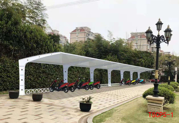 膜结构自行车棚效果图