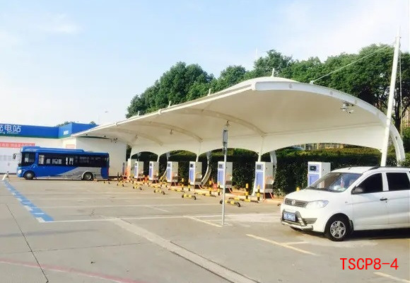 公交车膜结构充电桩车棚尺寸更大