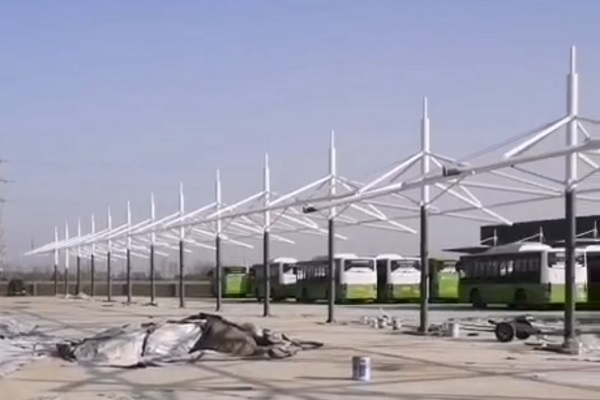 T字型膜结构车棚施工图