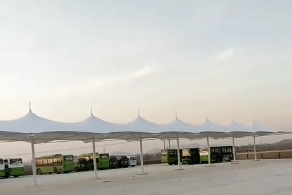 膜结构充电桩车棚完美呈现