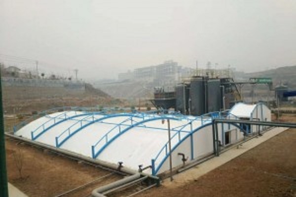 污水池反吊膜加盖工程完工